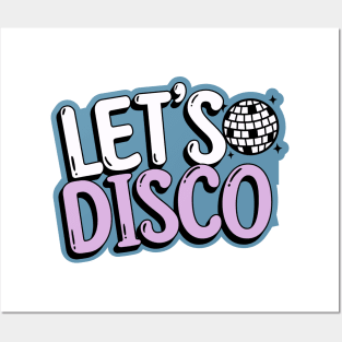 DISCO  - Let's Disco Mirror ball (blue/lavender) Posters and Art